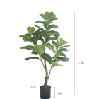 ODM H1.2m 인공 무화과 잎 나무, 자연적 줄기 4ft 인조목